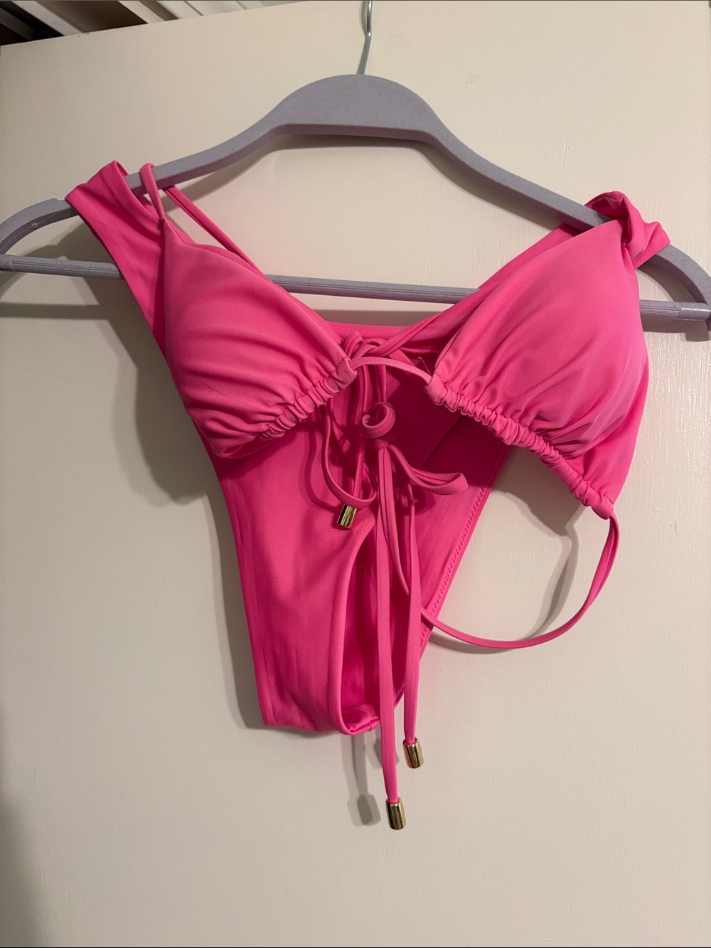 Quince Hot Pink Tie-Front Bikini Set